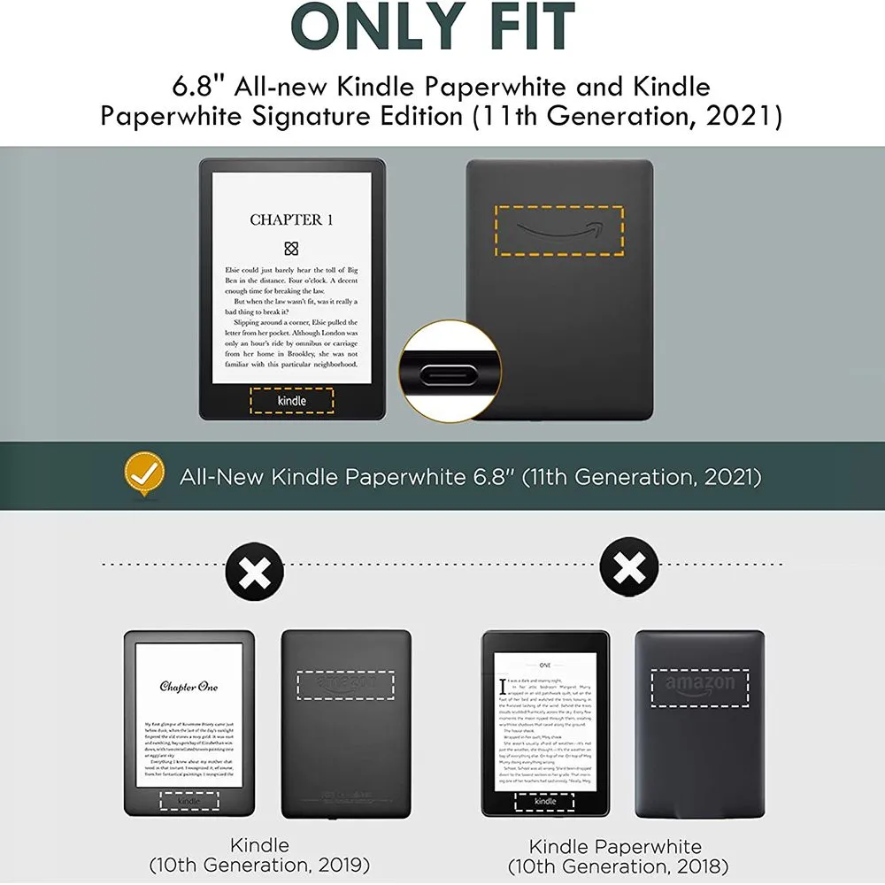 Funda protectora ultrafina de cuero PU para Kindle Paperwhite 5, cubierta inteligente de 6,8 pulgadas, 11. ª generación, 2021